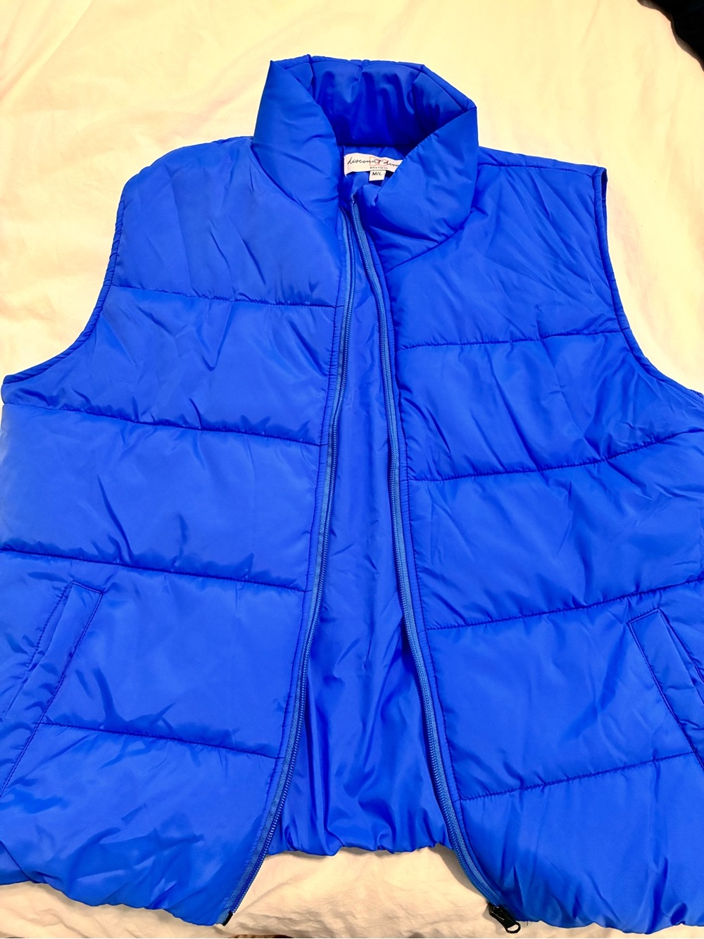 Bright Blue Quilted Puffer Vest - Unbranded